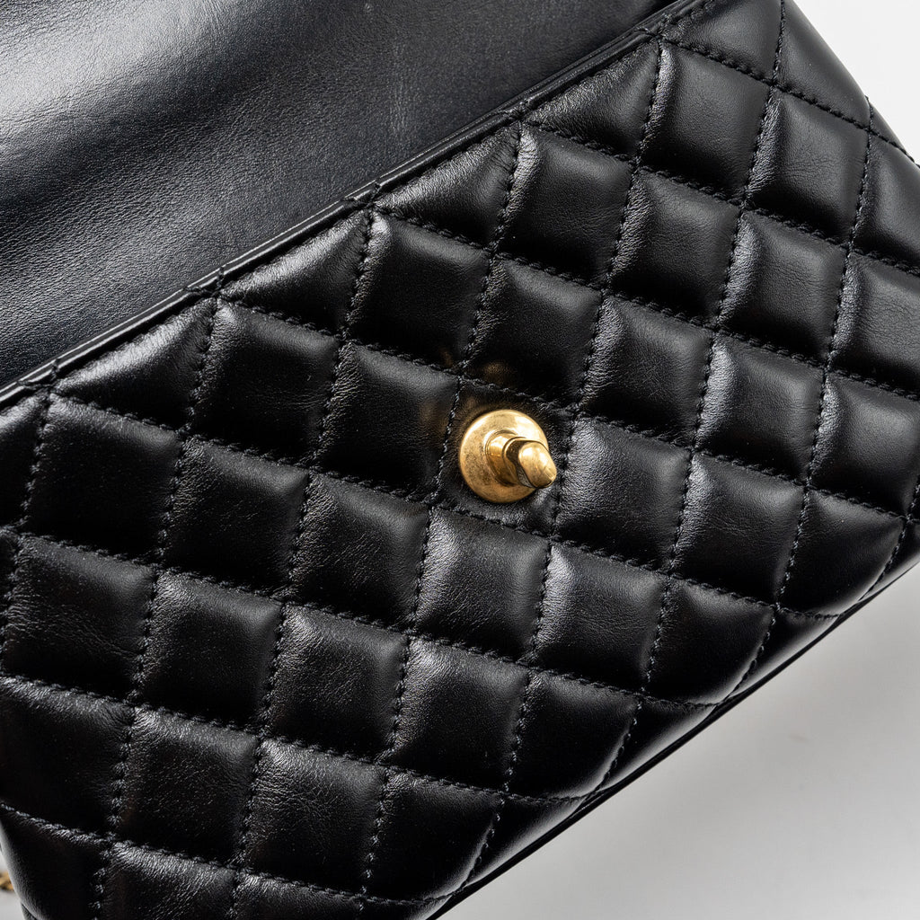 CHANEL SMALL COCO HANDLE LIMITED EDITION SMOOTH CALFSKIN BLACK GHW(MICROCHIP)