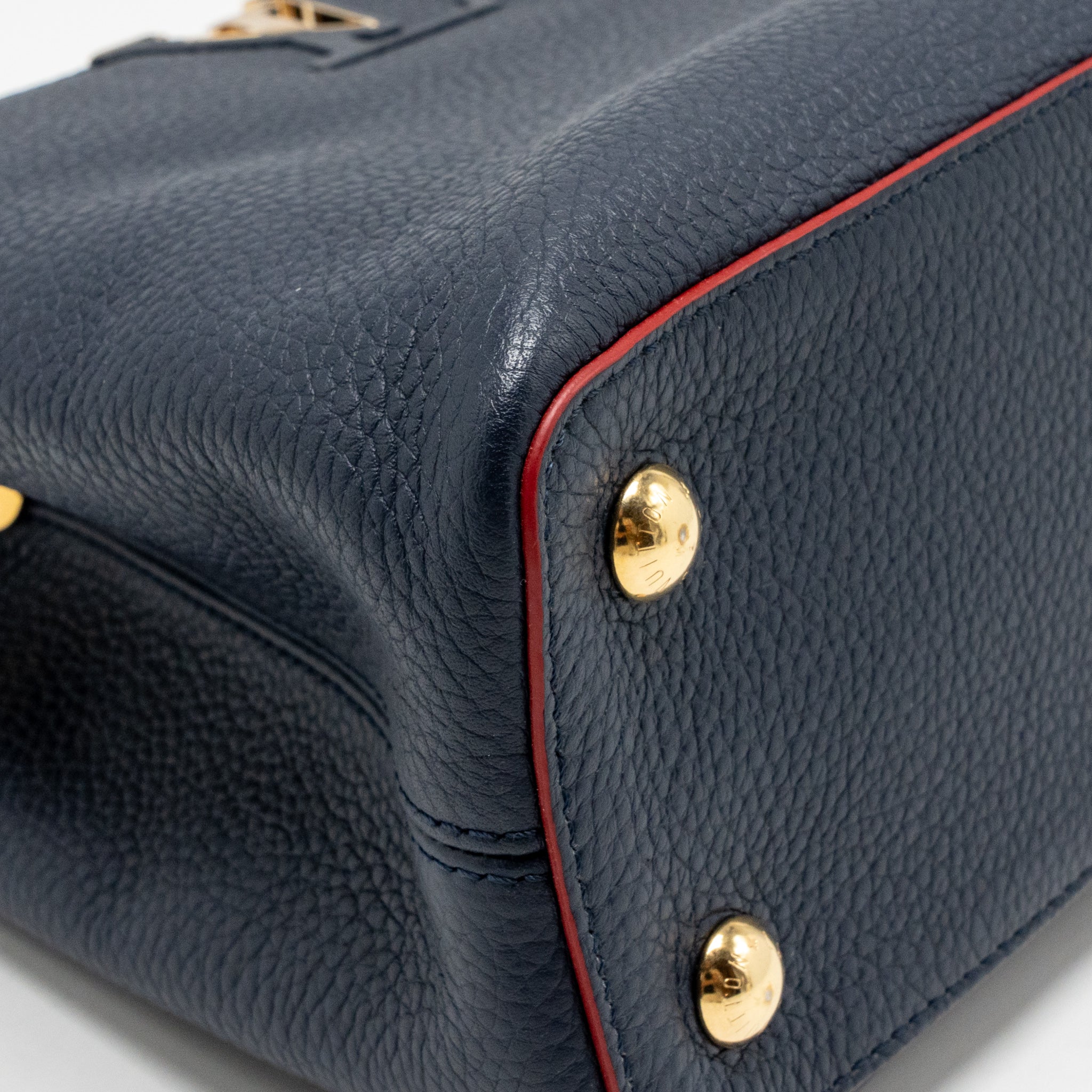 LOUIS VUITTON CAPUCINES PM TAURILLON LEATHER MARINE BLUE GHW