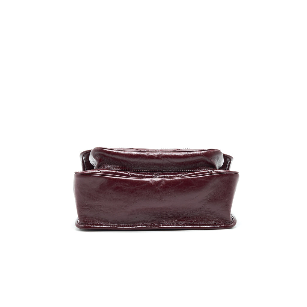 SAINT LAURENT MEDIUM NIKI SHINNY LEATHER BURGUNDY