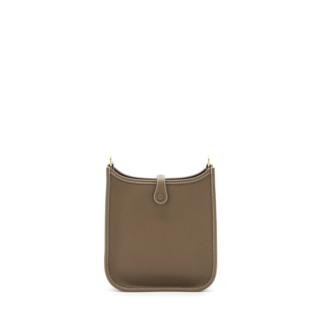 HERMES MINI EVELYNE CLEMENCE ETOUPE / BLUE INDIGO GHW