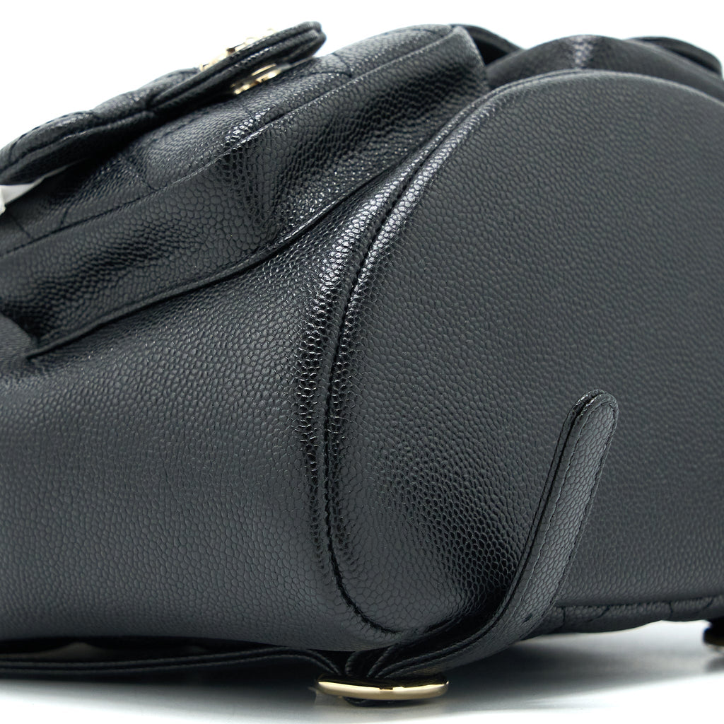 CHANEL 23P TRIPLE PACK BACKPACK CAVIAR BLACK LGHW (MICROCHIP)