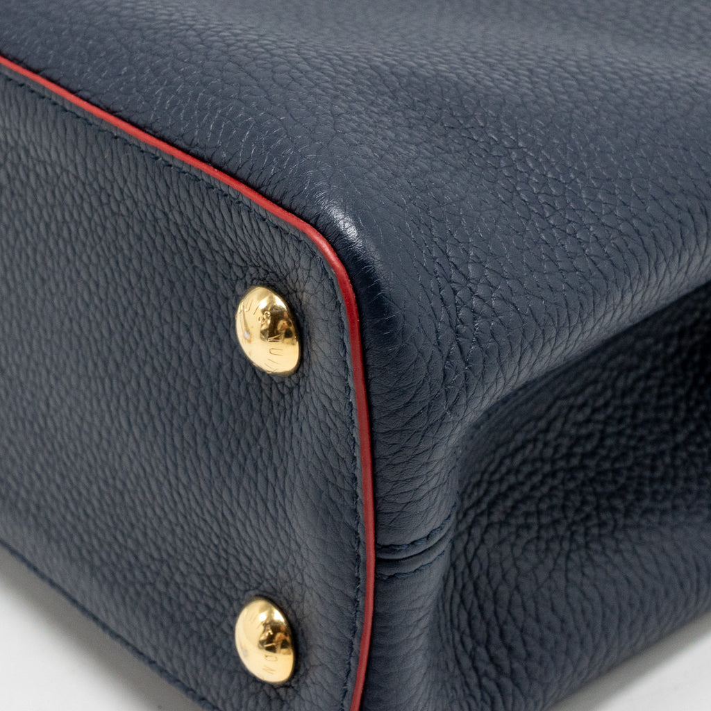 LOUIS VUITTON CAPUCINES PM TAURILLON LEATHER MARINE BLUE GHW