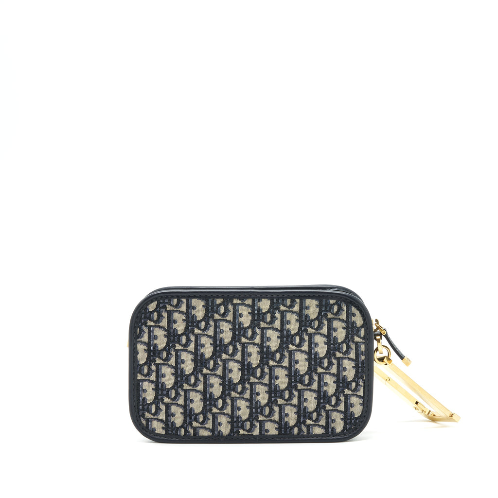 DIOR DIORQUAKE POUCH BLUE OBLIQUE CANVAS