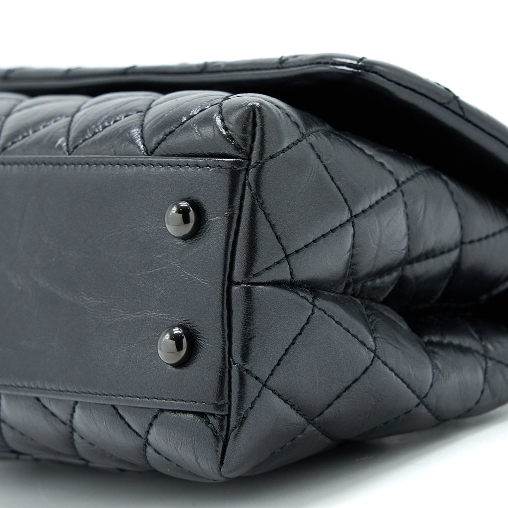CHANEL SMALL COCO HANDLE AGED CALFSKIN SO BLACK WITH BLACK HARDWARE