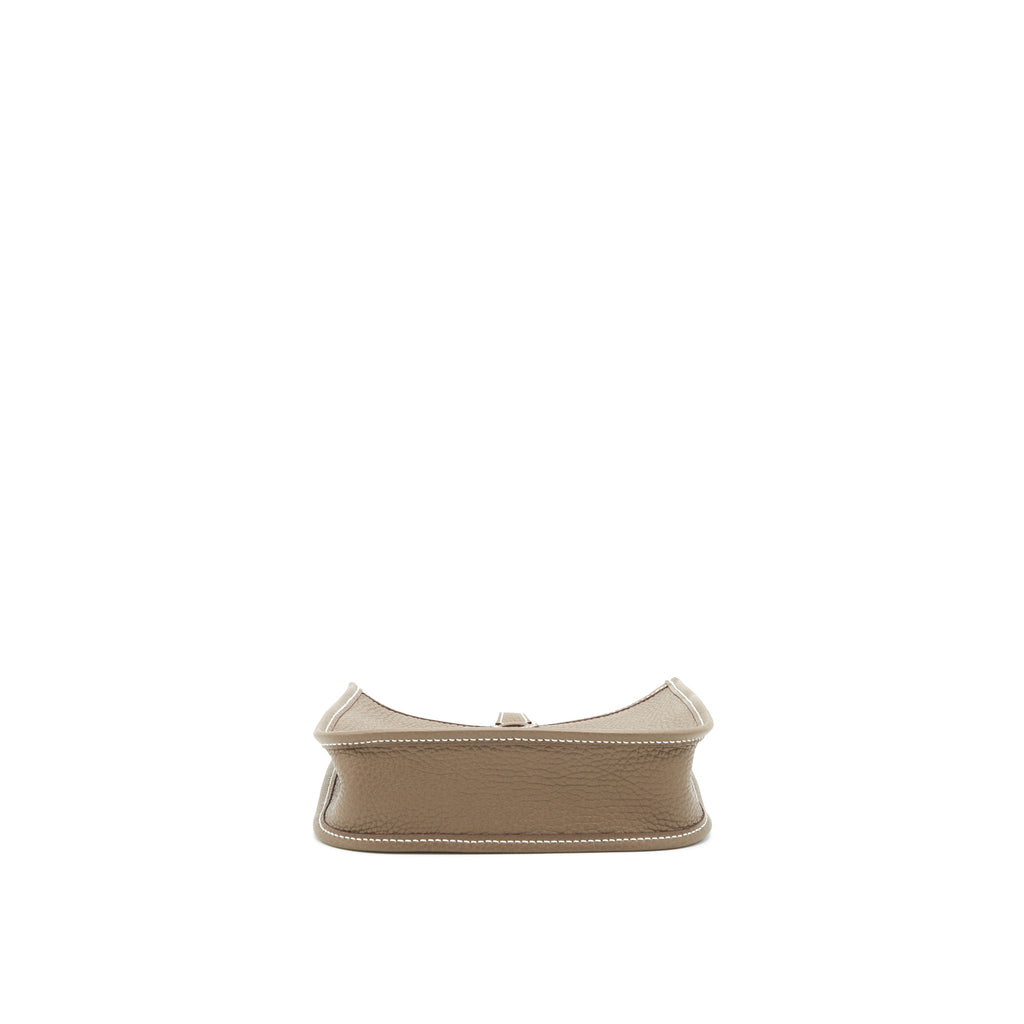 HERMES MINI EVELYNE CLEMENCE ETOUPE/BLUE INDIGO GHW