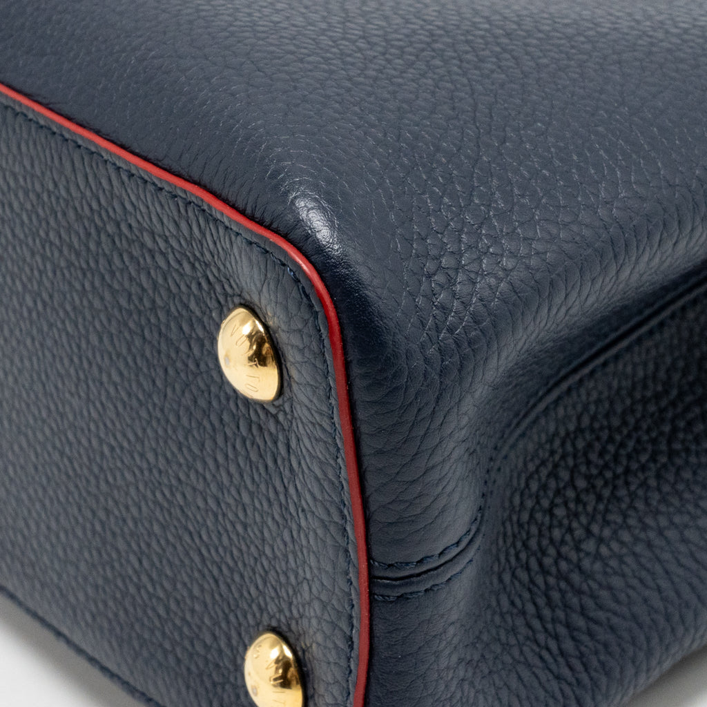 LOUIS VUITTON CAPUCINES PM TAURILLON LEATHER MARINE BLUE GHW