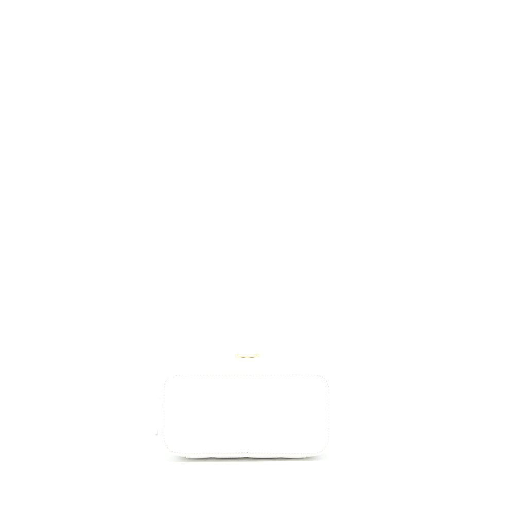 CHANEL 22S LOGO TOP HANDLE LONG VANITY CAVIAR WHITE GHW