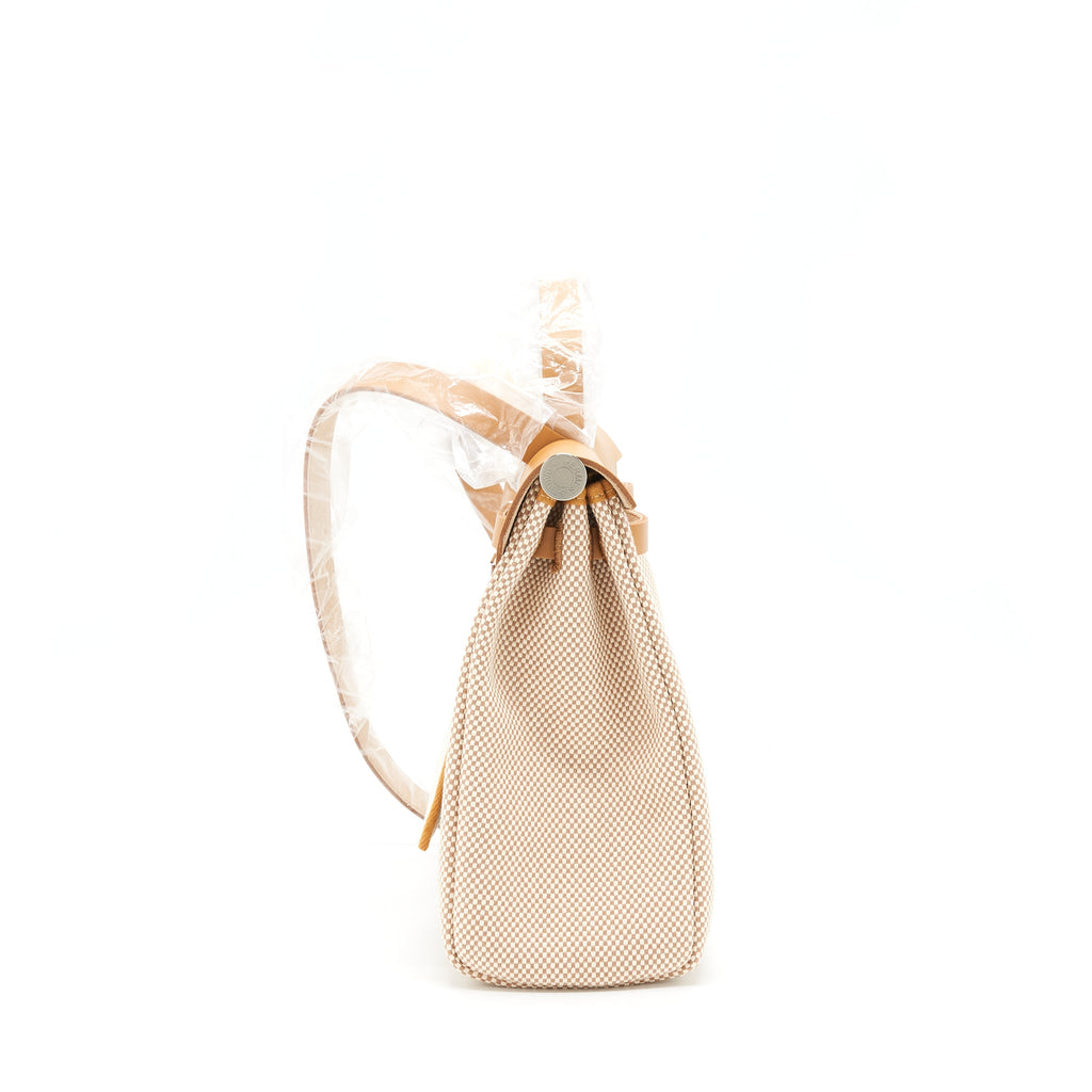 HERMES HERBAG 31 ZIP BAG CANVAS ECRU BEIGE/ NATURAL SABLE SHW