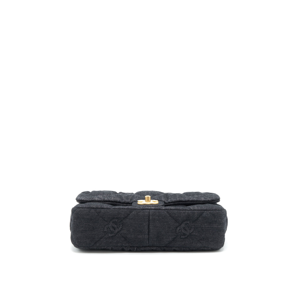 CHANEL 22S SMALL DENIM CC LOGO SHOULDER BAG GHW