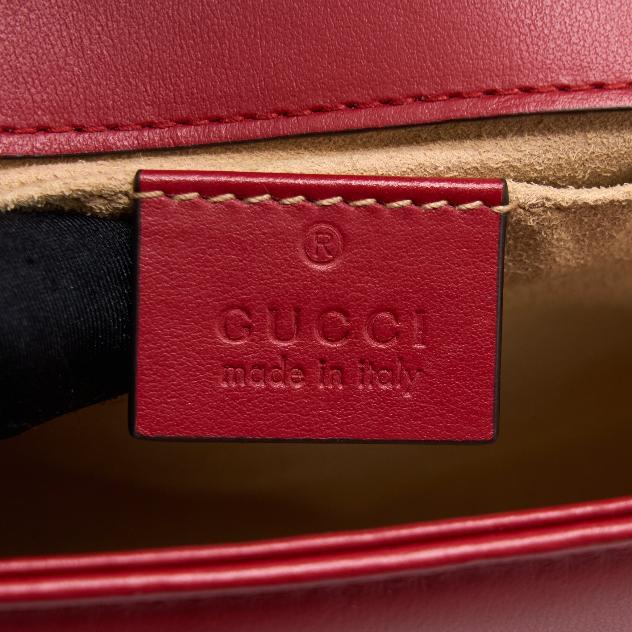 GUCCI MINI MARMONT CALFSKIN RED GHW