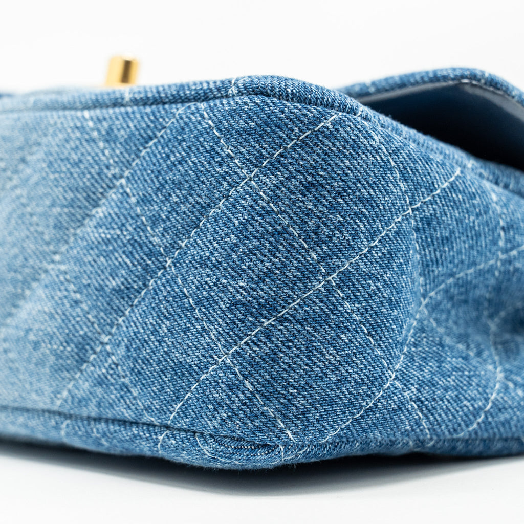 CHANEL 24S MINI RECTANGULAR FLAP BAG DENIM BLUE GHW (MICROCHIP)