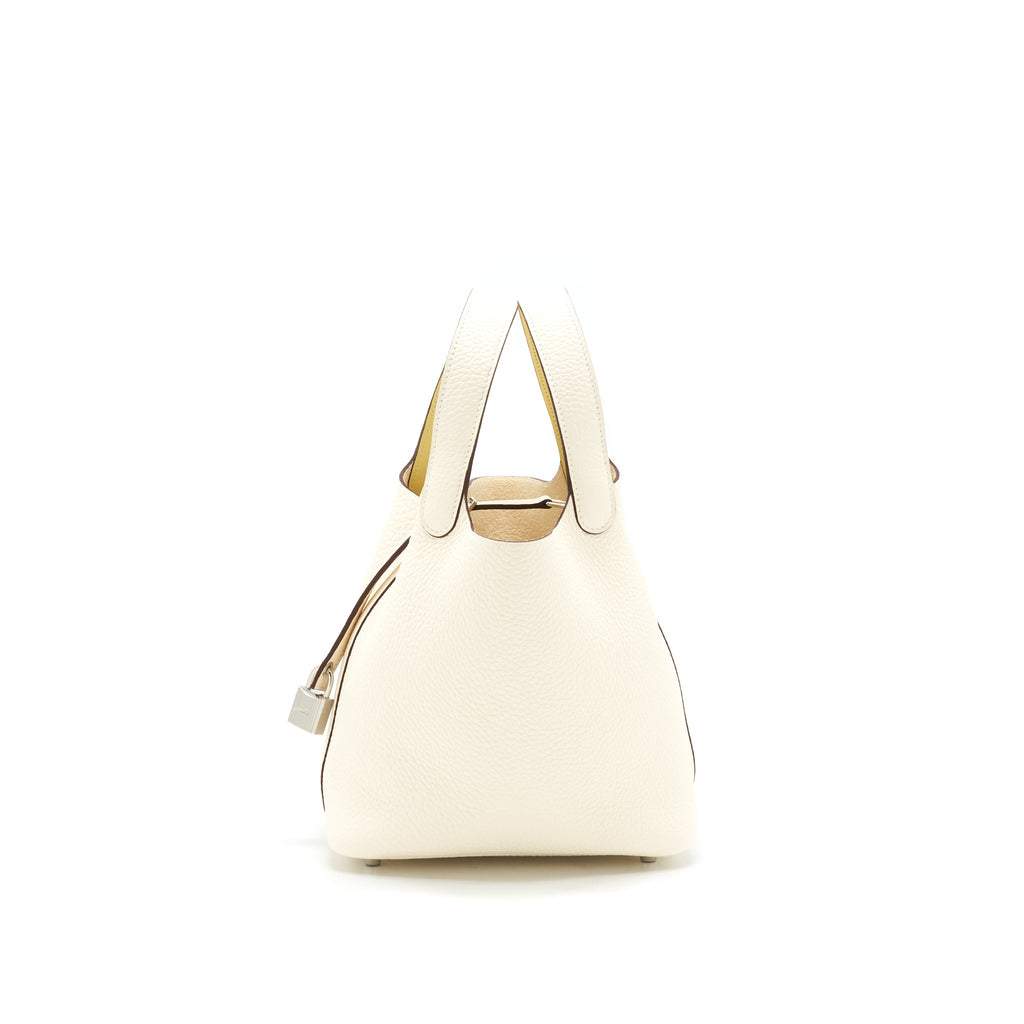 HERMES PICOTIN 18 LOCK BAG NATA/ JAUNE POUSSIN SHW