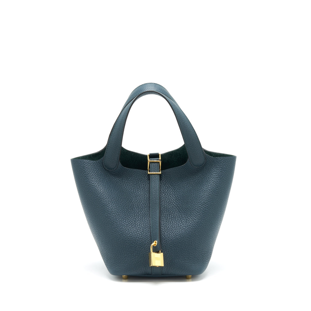 HERMES PICOTIN 18 LOCK BAG CLEMENCE 6O VERT CYPRESS GHW