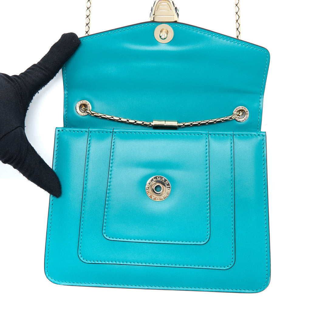 BVLGARI SERPENTI FOREVER CROSSBODY BAG CALFSKIN GREEN LGHW