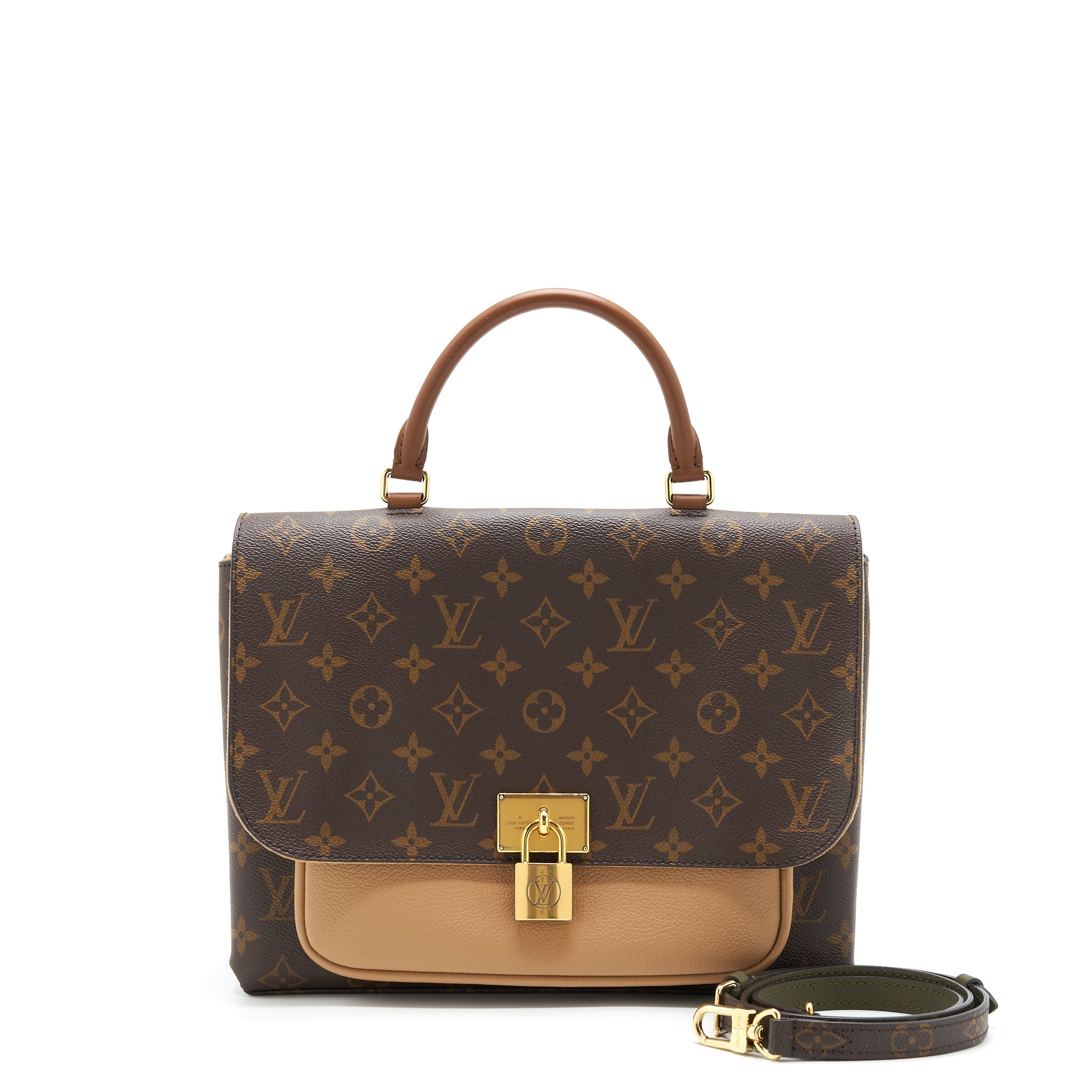 LOUIS VUITTON MARIGNAN TOP HANDLE BAG SESAME MONOGRAM CANVAS GHW