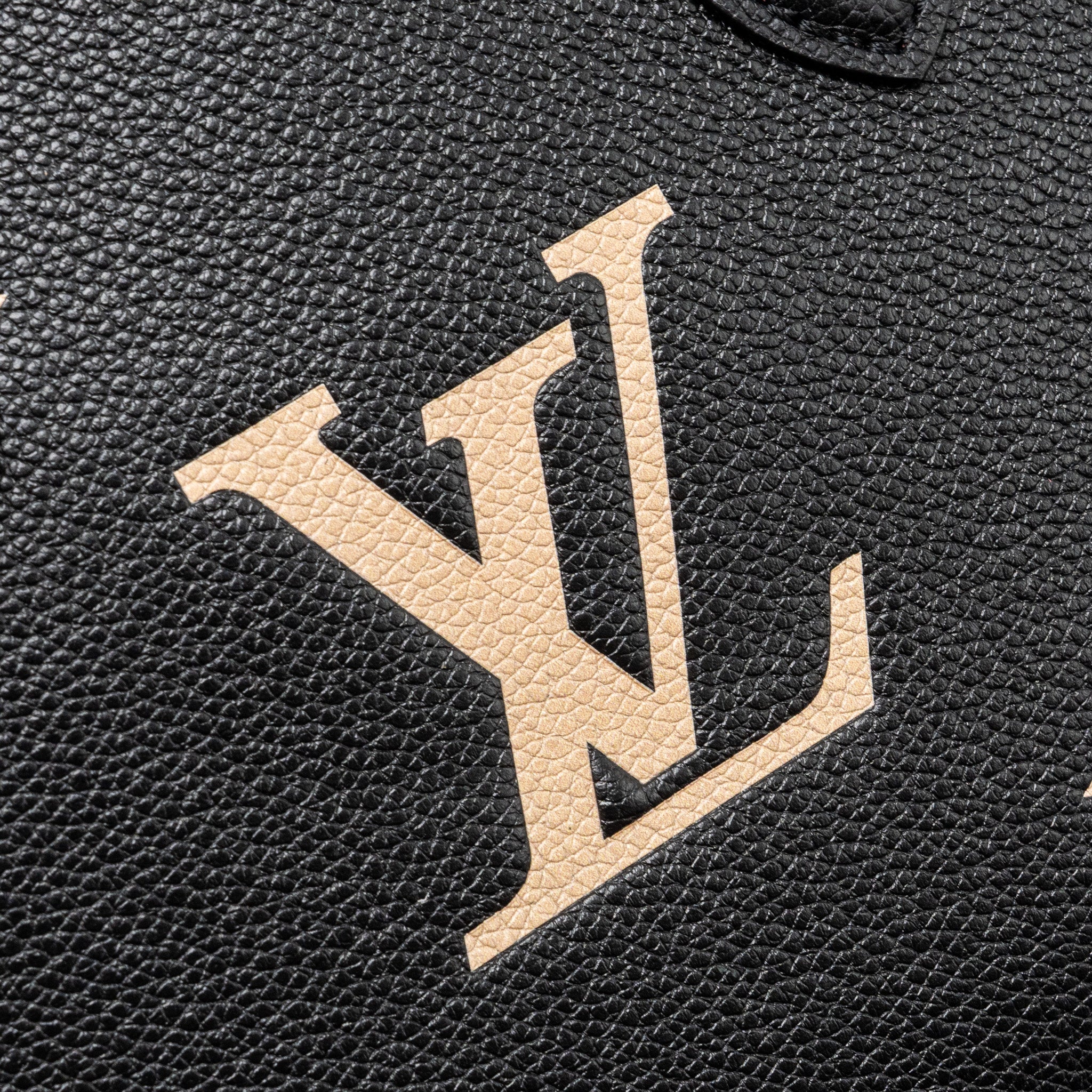 LOUIS VUITTON ONTHEGO PM BICOLOUR MONOGRAM EMPREINTE BLACK/BEIGE GHW