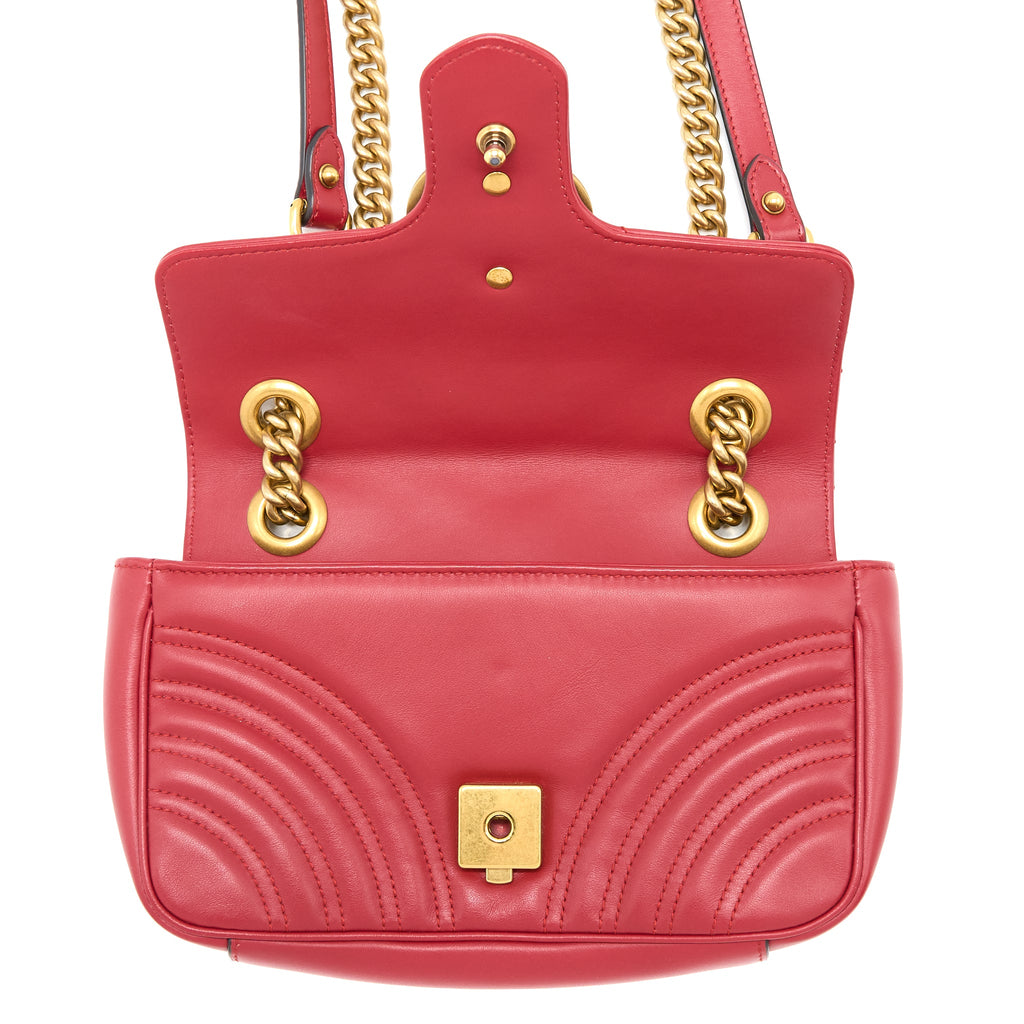 GUCCI MINI MARMONT CALFSKIN RED GHW