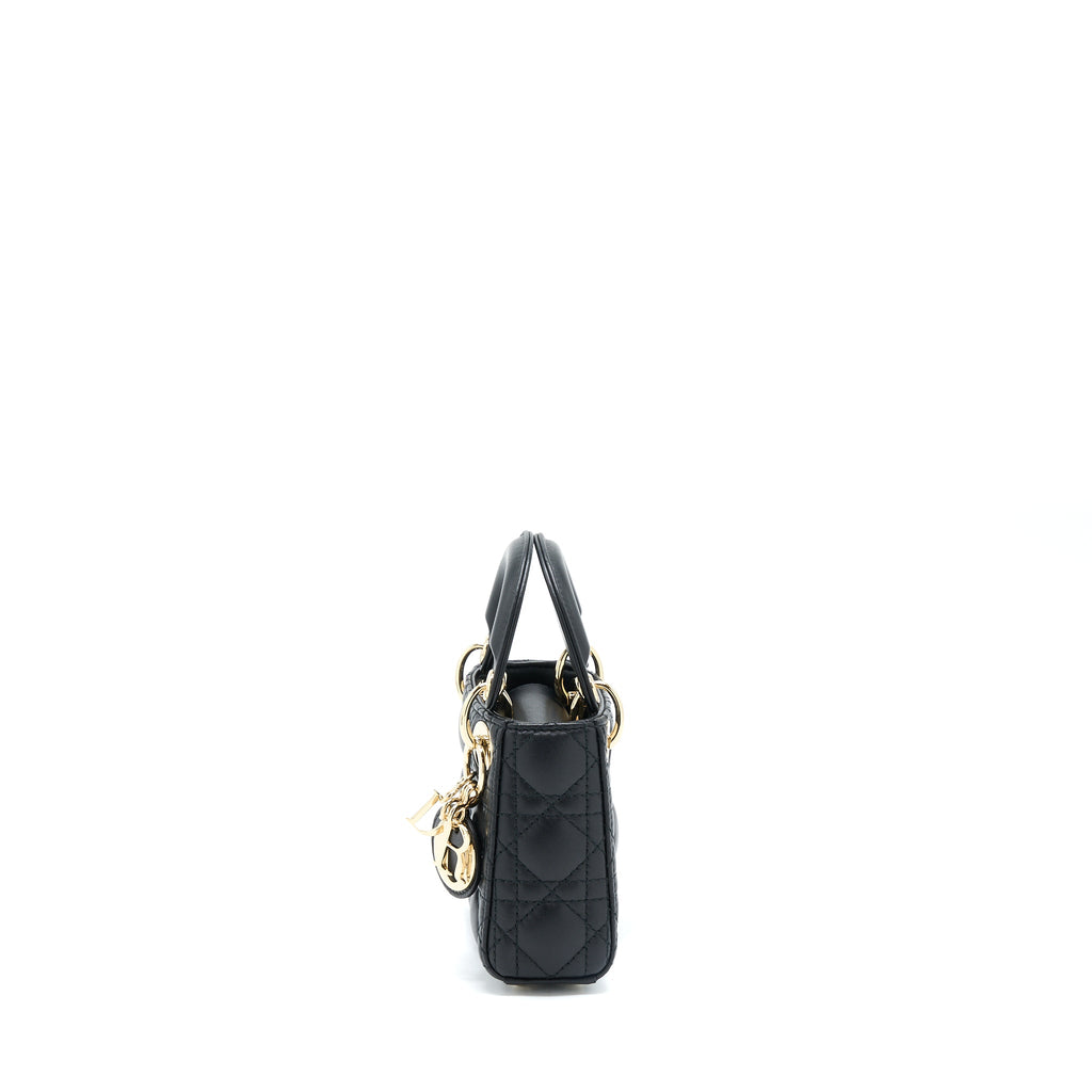 DIOR MICRO LADY DIOR LAMBSKIN BLACK GHW