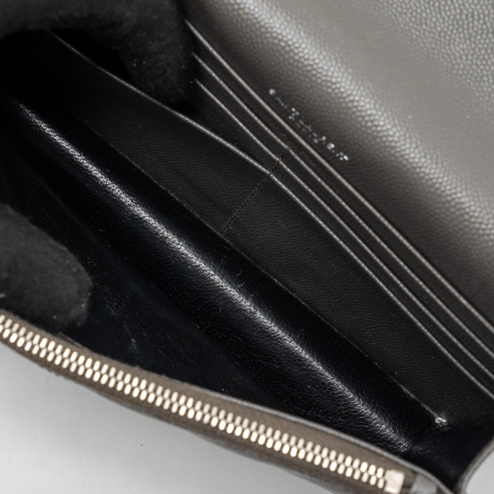 SAINT LAURENT/YSL ENVELOP CHAIN BAG CALFSKIN GREY SHW