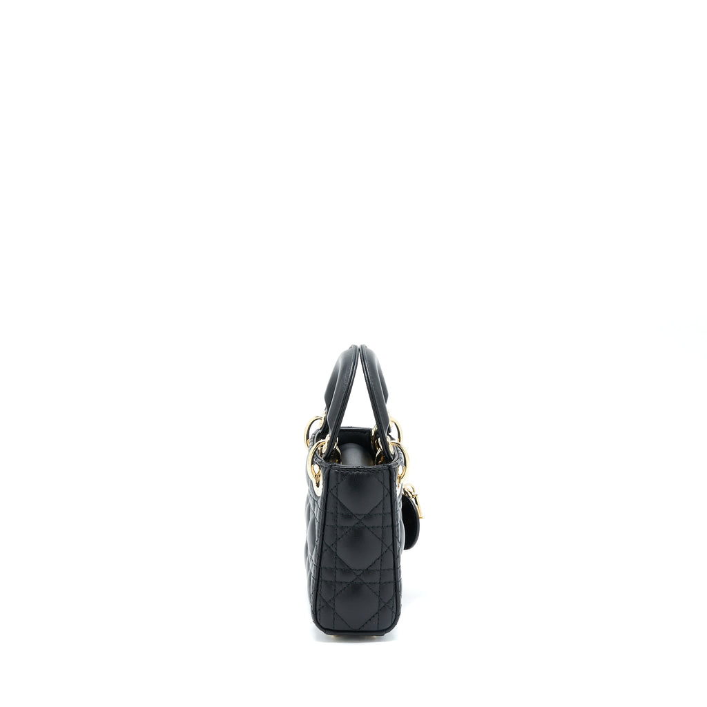 DIOR MICRO LADY DIOR LAMBSKIN BLACK GHW