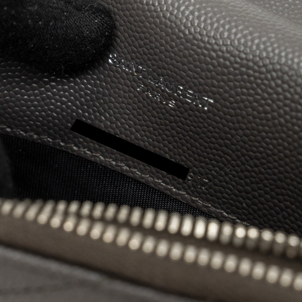 SAINT LAURENT/YSL ENVELOP CHAIN BAG CALFSKIN GREY SHW