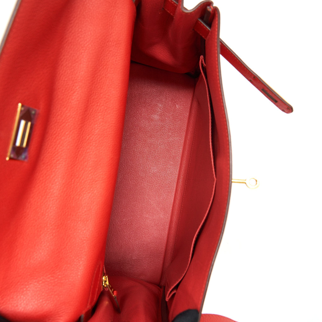 HERMES KELLY 32 EVERCOLOR S5 ROUGE TOMATE GHW