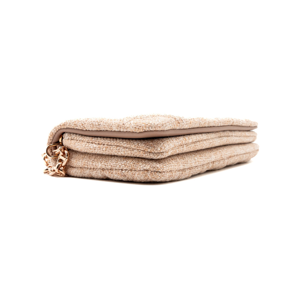 DIOR CARO POUCH CANVAS LIGHT PINK WITH PINK HARDWARE