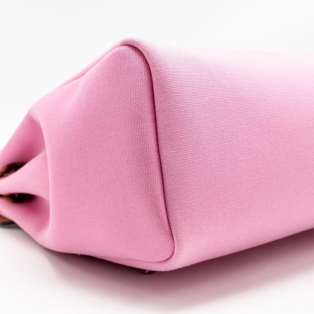 HERMES HERBAG 31 ZIP BAG CANVAS/HUNTER LEATHER PINK/CUIVRE SHW
