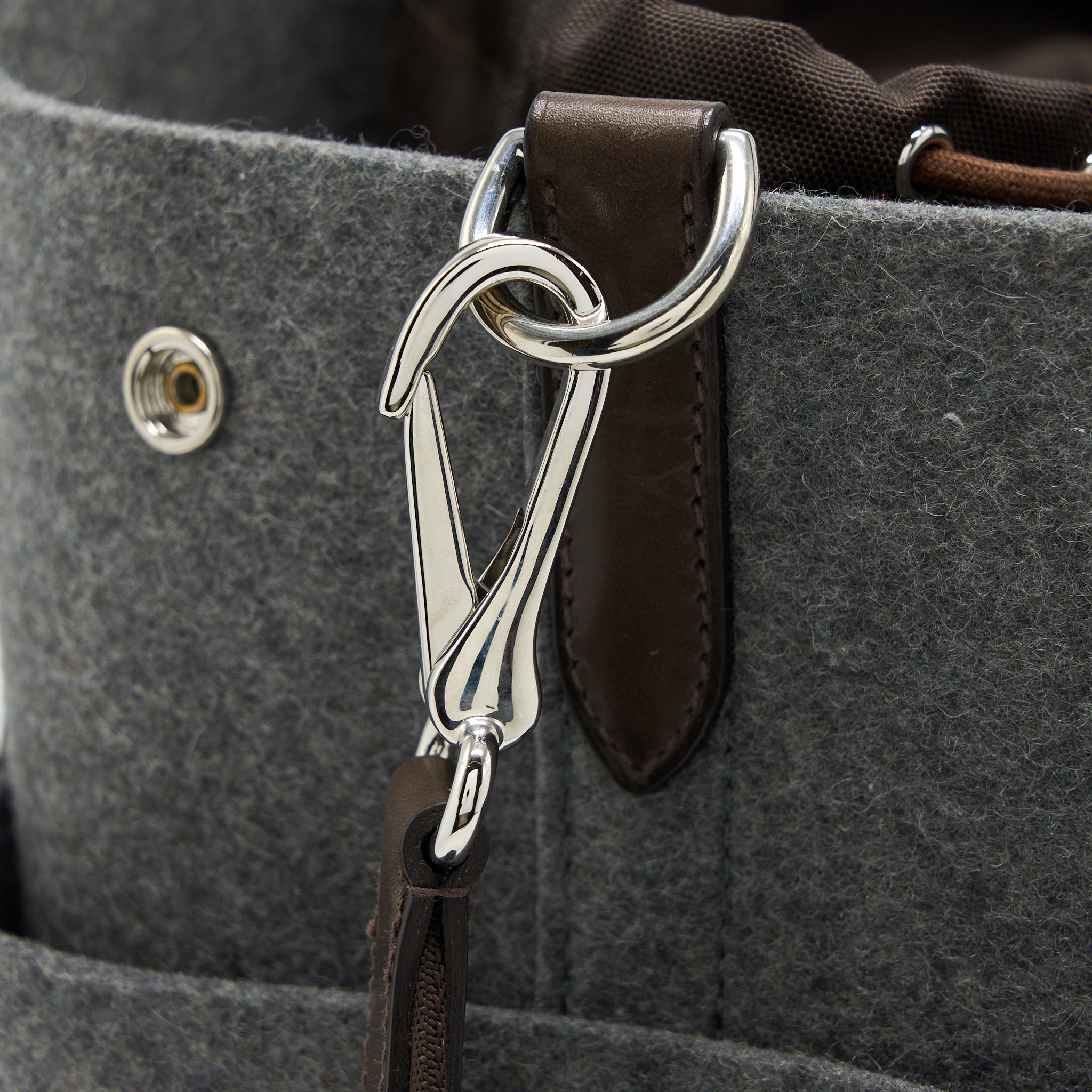 HERMES SAC DE PANSAGE GROOM 2WAY TOTE SHOULDER BAG WOOL/FABRIC GREY SHW