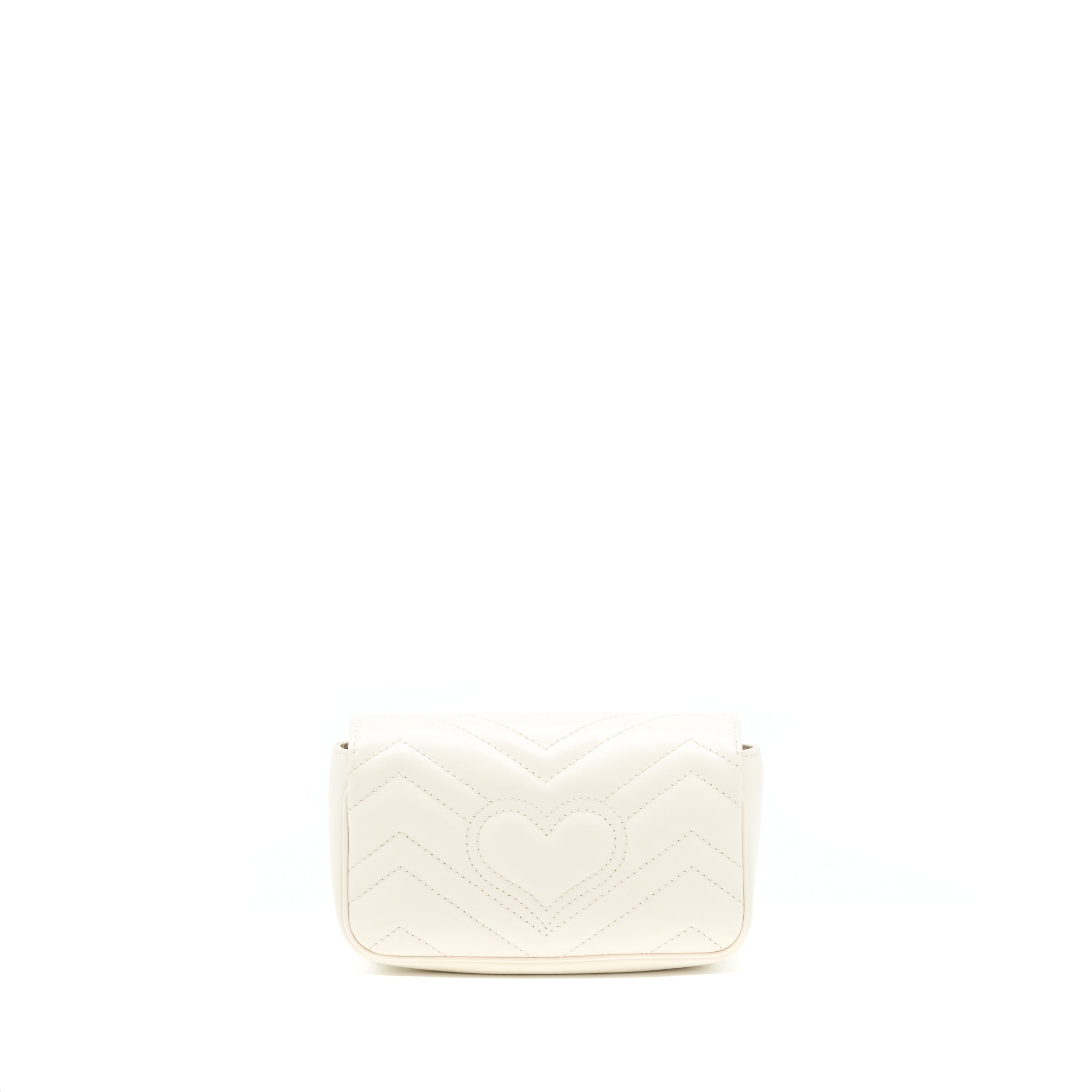 GUCCI GG MARMONT SUPER MINI BAG WHITE GHW