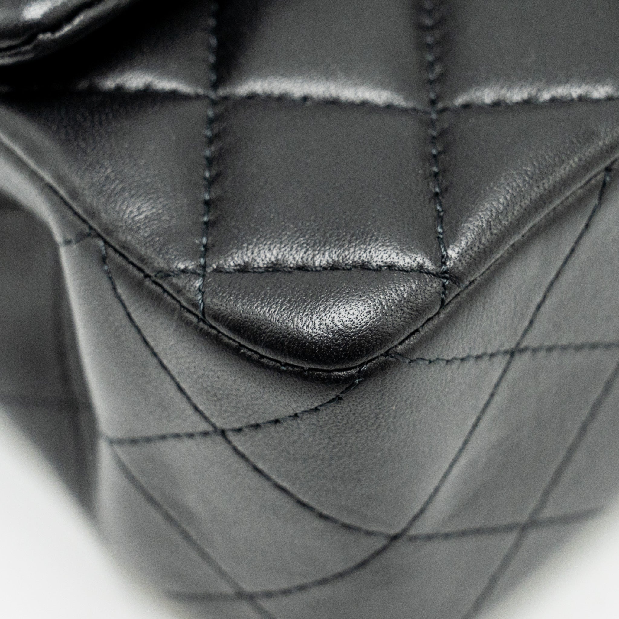 CHANEL TOP HANDLE MINI RECTANGULAR FLAP BAG LAMBSKIN BLACK LGHW (MICROCHIP)