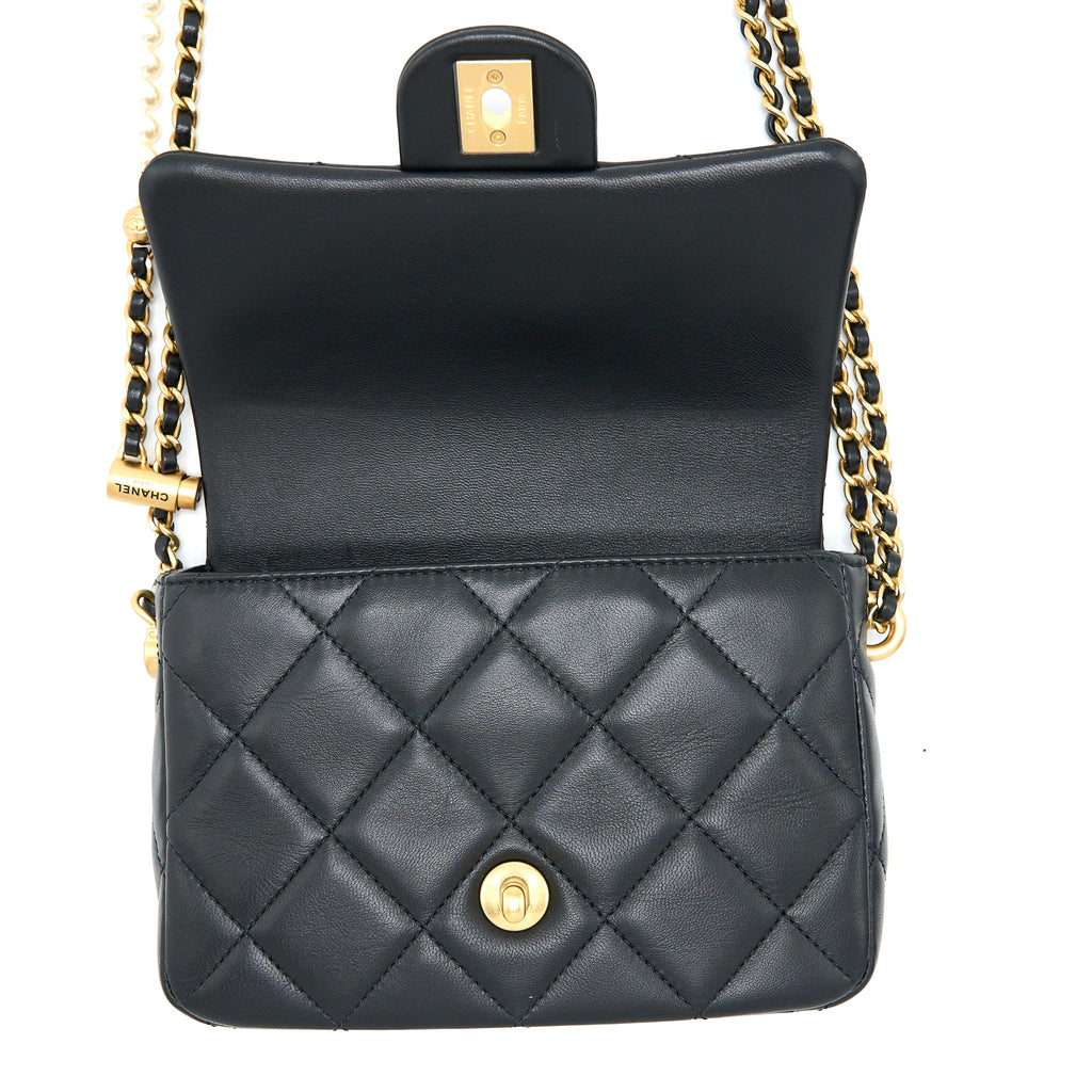 CHANEL MY PERFECT MINI FLAP BAG BLACK GHW (MICROCHIP)