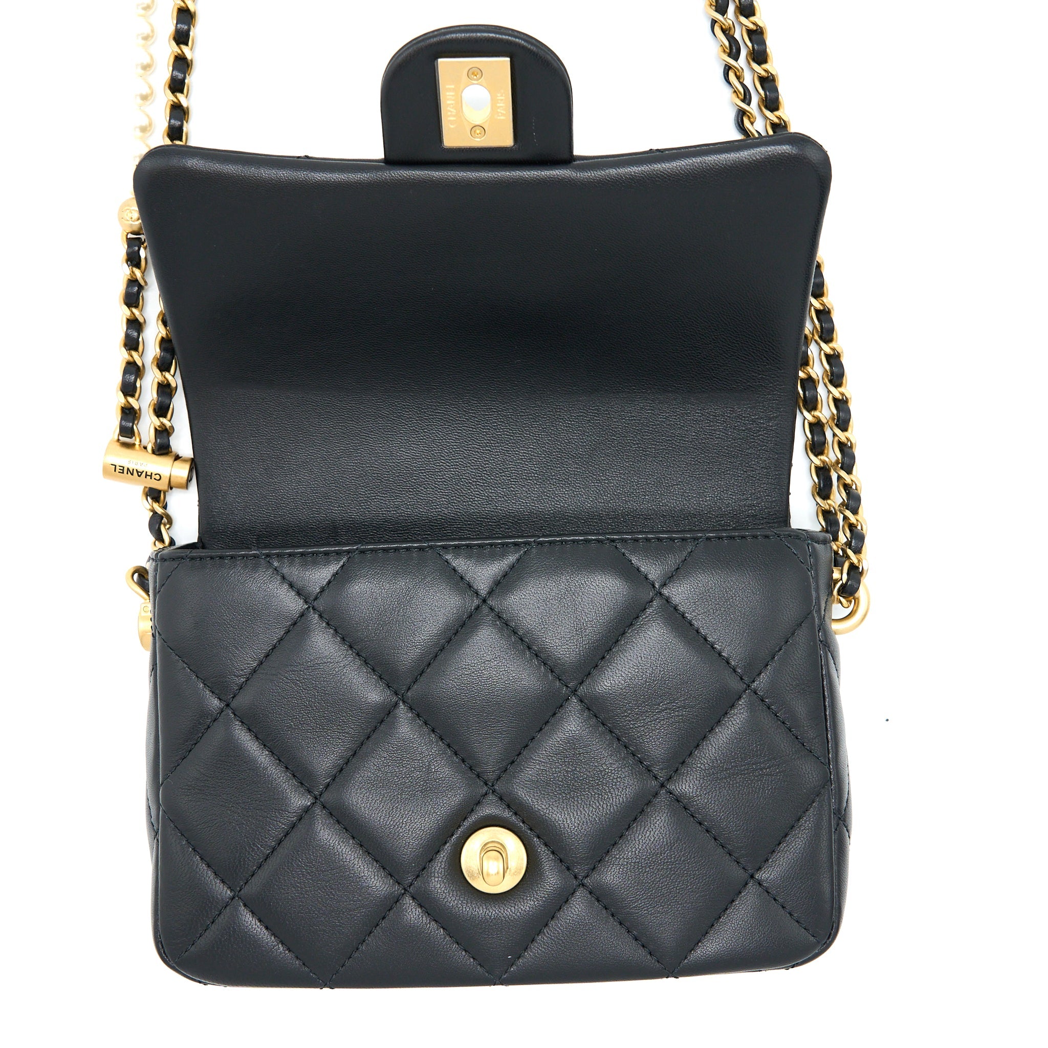 CHANEL MY PERFECT MINI FLAP BAG BLACK GHW (MICROCHIP)