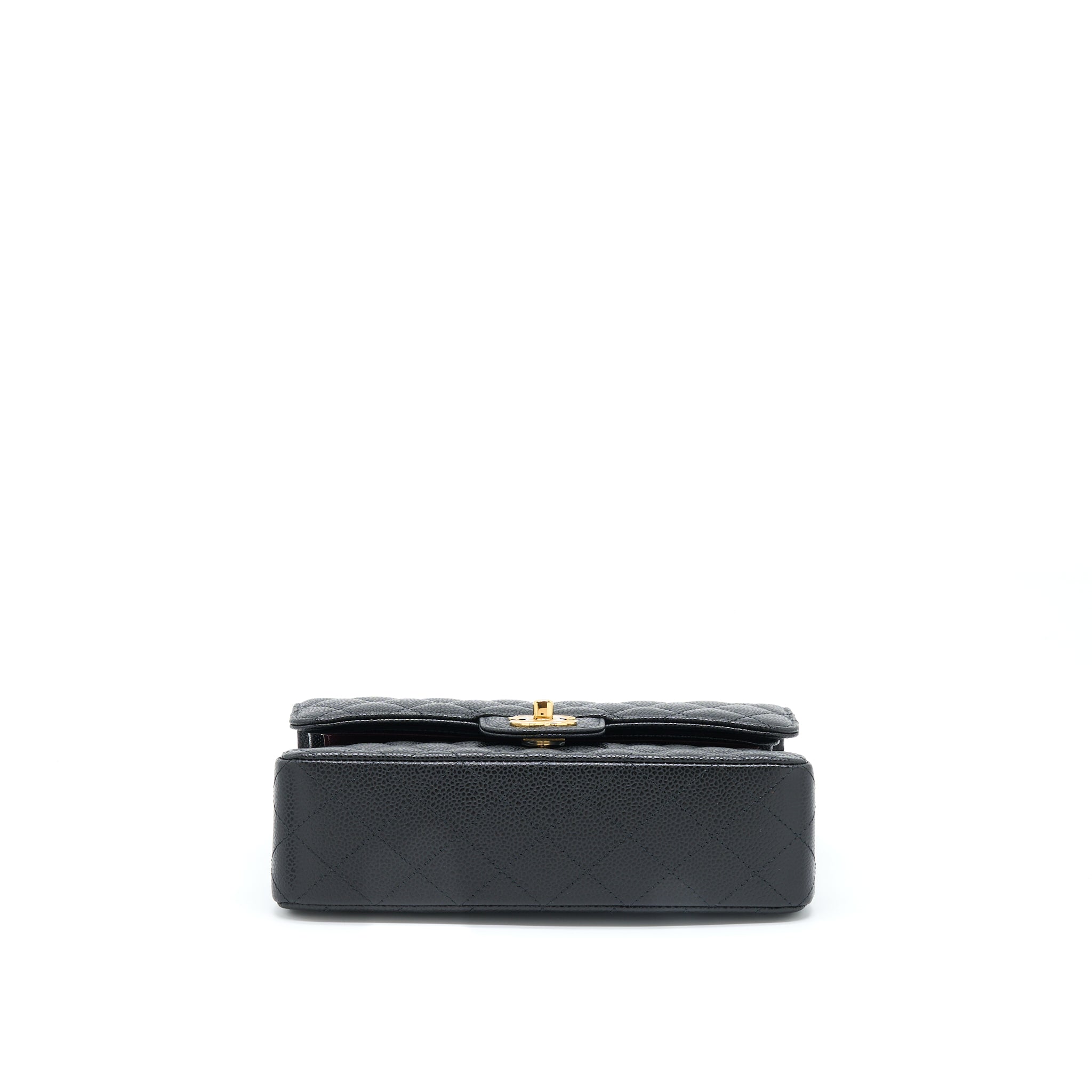 CHANEL SMALL CLASSIC DOUBLE FLAP BAG CAVIAR BLACK GHW (MICROCHIP)
