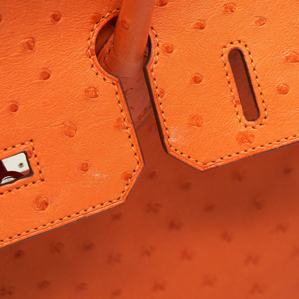 HERMES BIRKIN 30 OSTRICH TANGERINE SHW