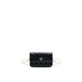 CHANEL GIANT PEARL CLUTCH WITH CHAIN CALFSKIN BLACK LGHW