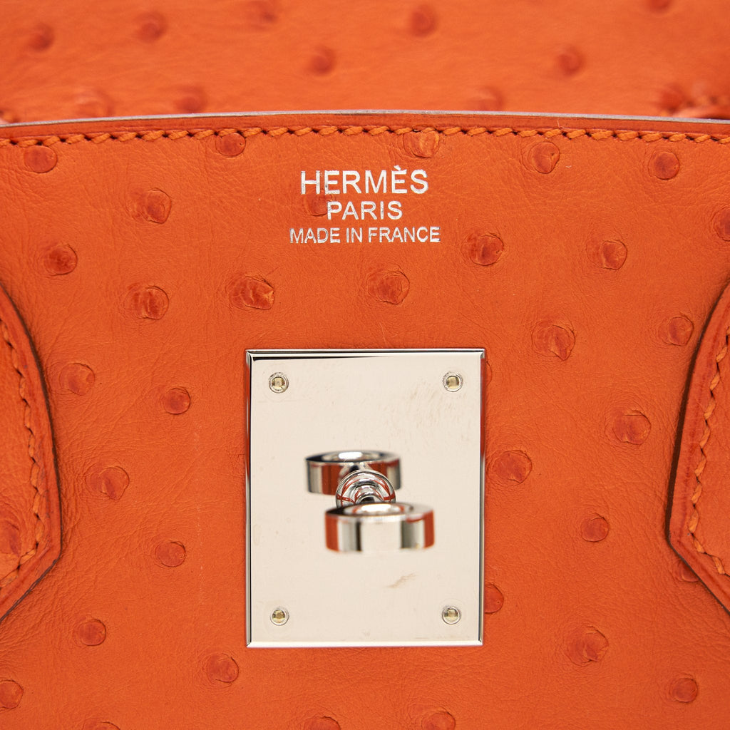 HERMES BIRKIN 30 OSTRICH TANGERINE SHW