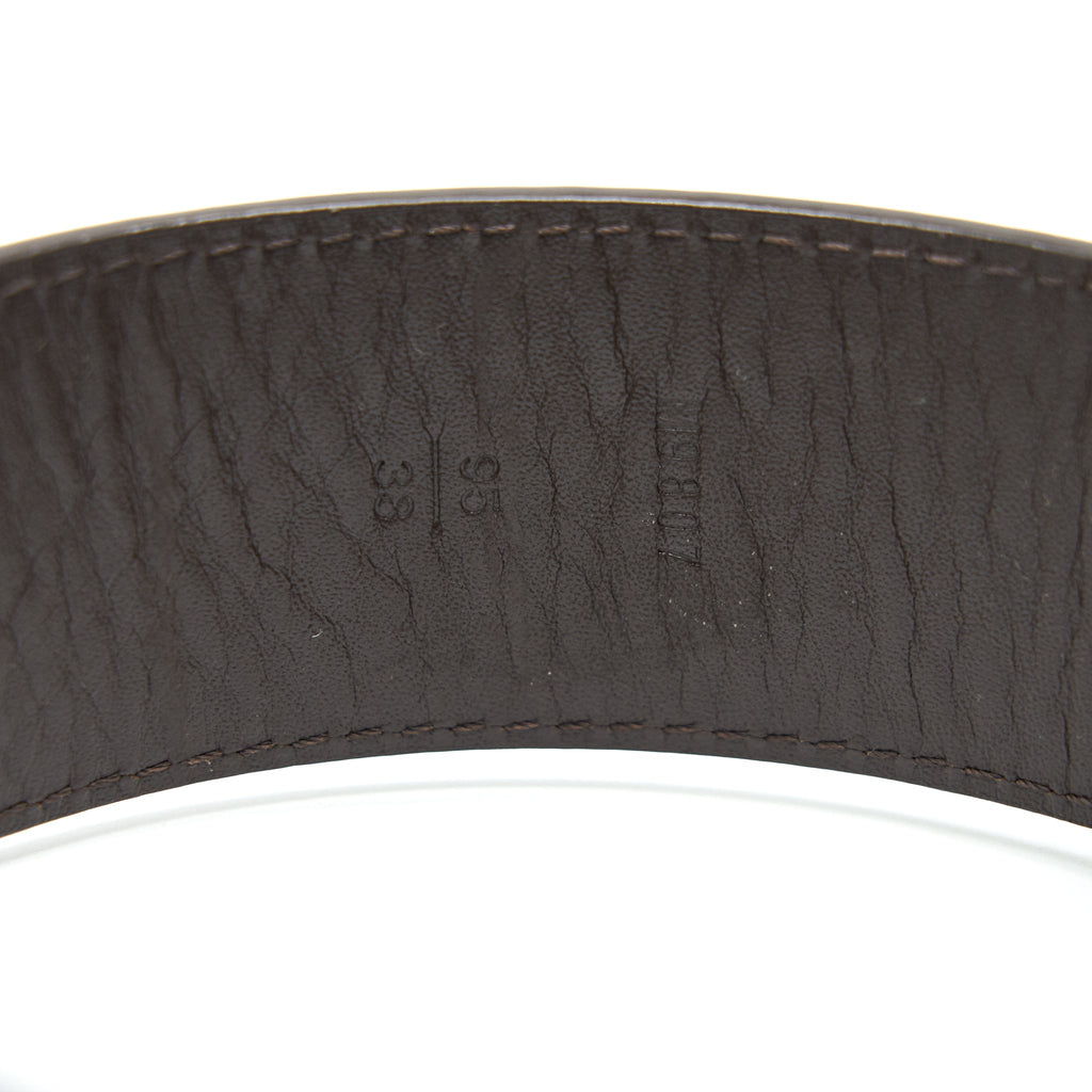 LOUIS VUITTON INITIALES BELT DAMIER EBENE CANVAS BROWN 95CM