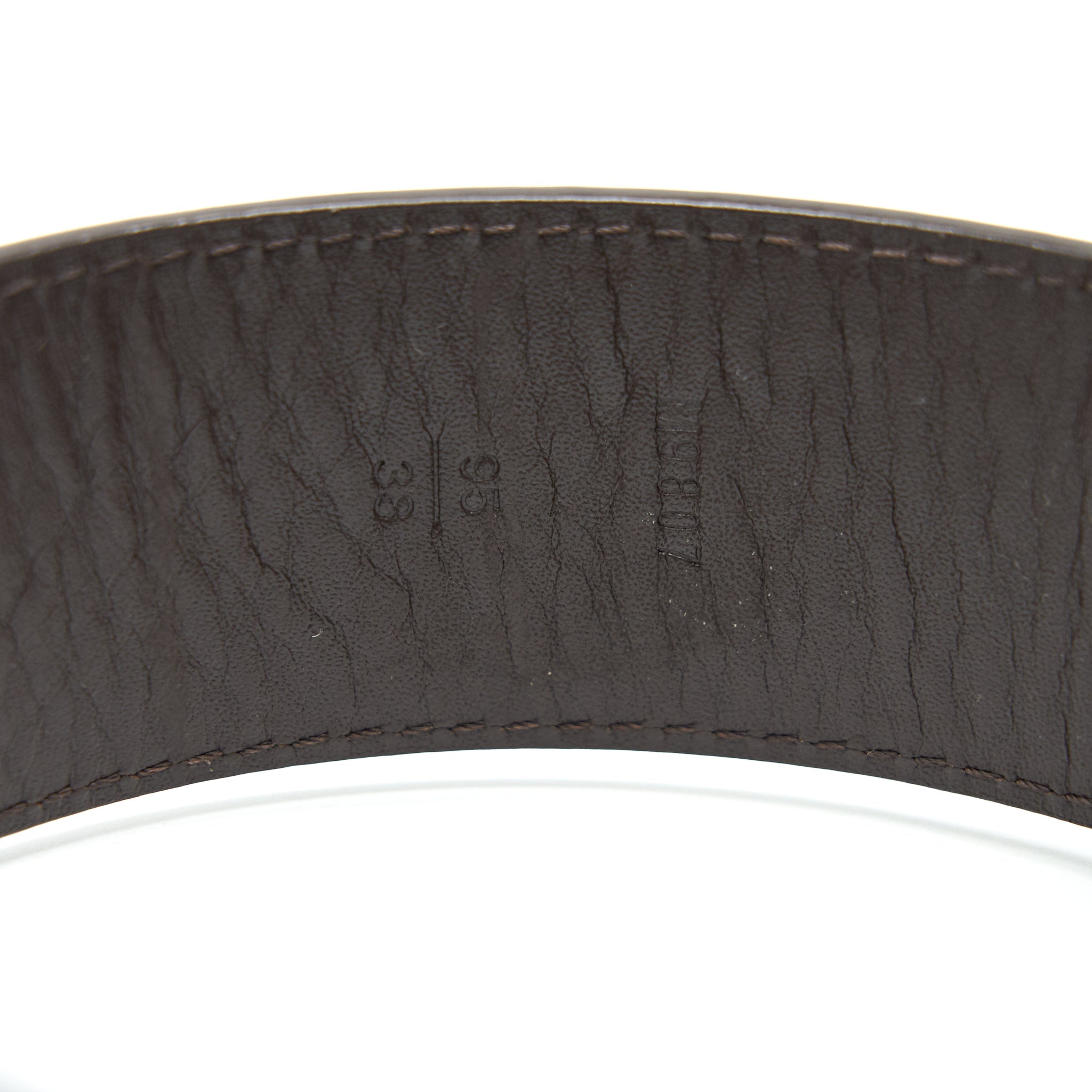 LOUIS VUITTON INITIALES BELT DAMIER EBENE CANVAS BROWN 95CM