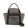HERMES SAC DE PANSAGE GROOM 2WAY TOTE SHOULDER BAG WOOL/FABRIC GREY SHW