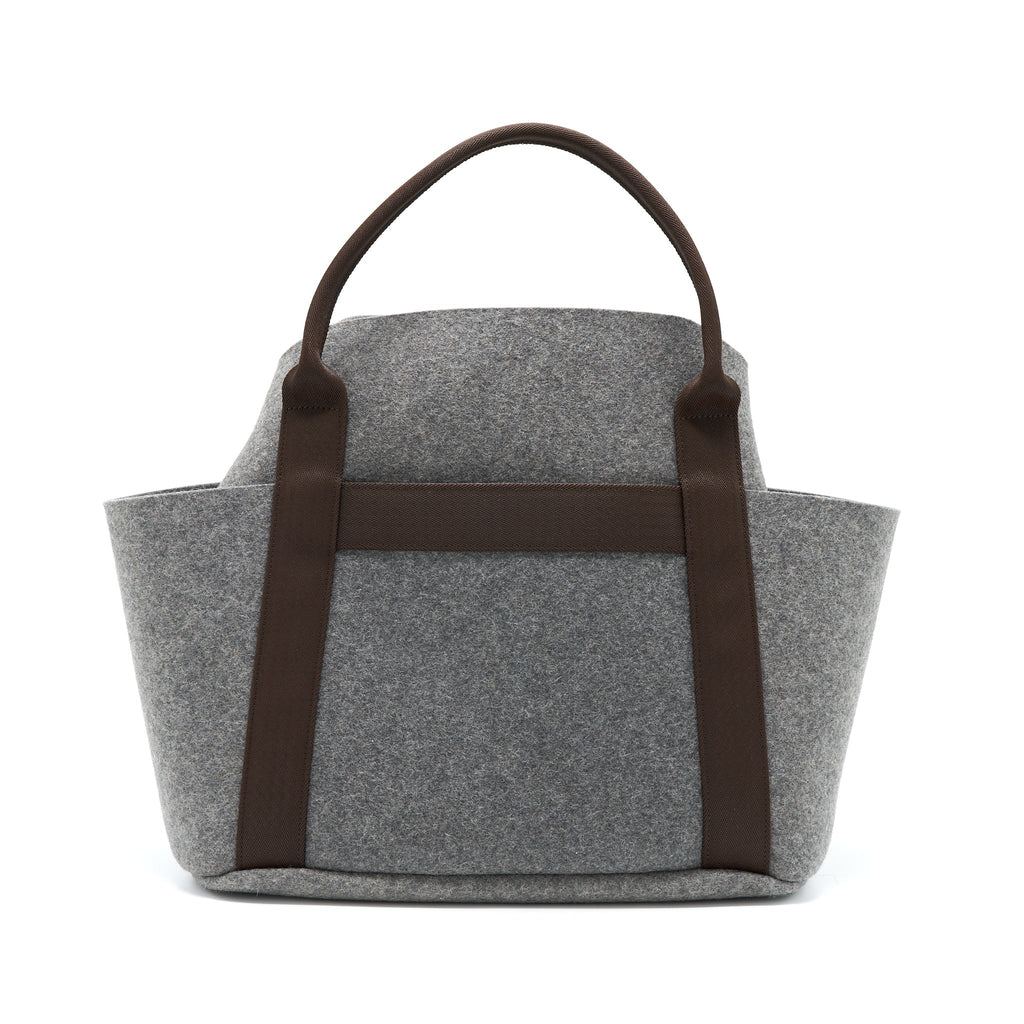 HERMES SAC DE PANSAGE GROOM 2WAY TOTE SHOULDER BAG WOOL/FABRIC GREY SHW