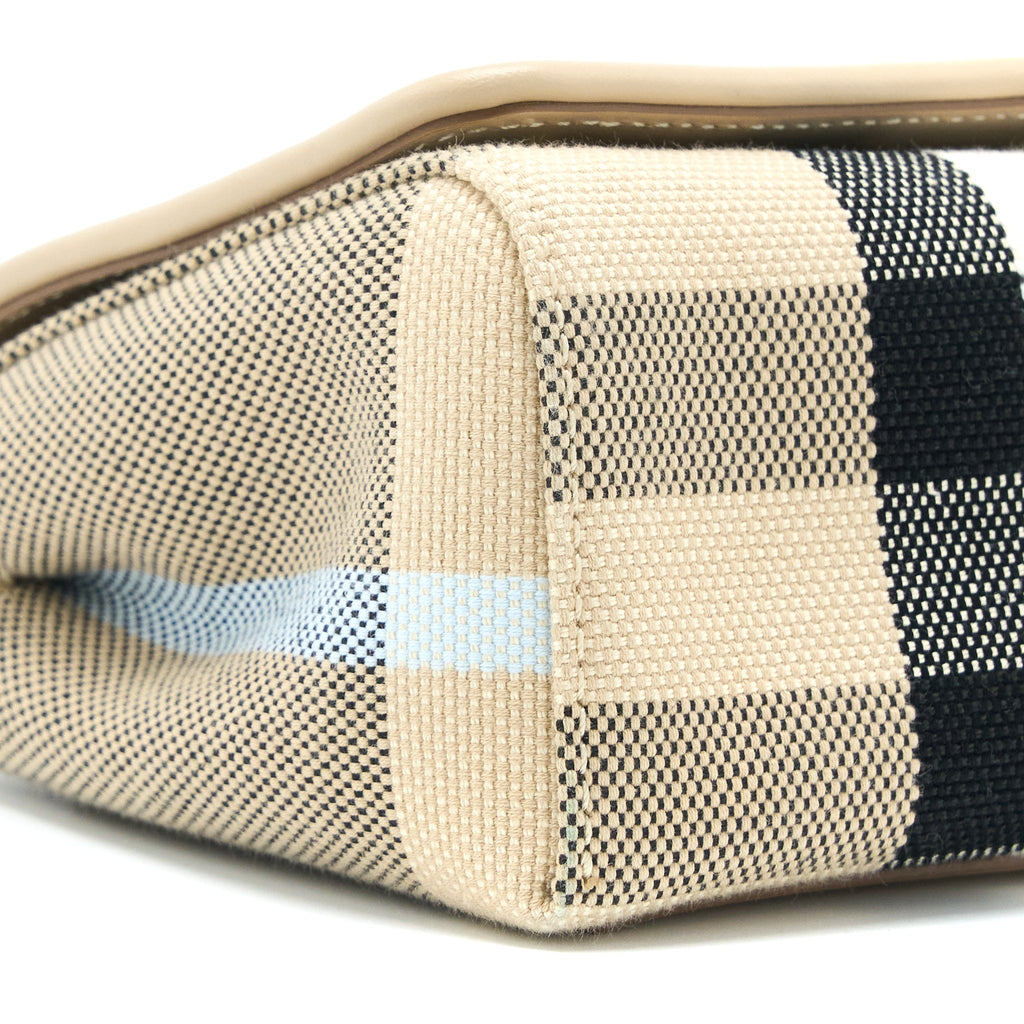 BURBERRY HACKBERRY CROSSBODY BAG CANVAS SOFT FAWN GHW