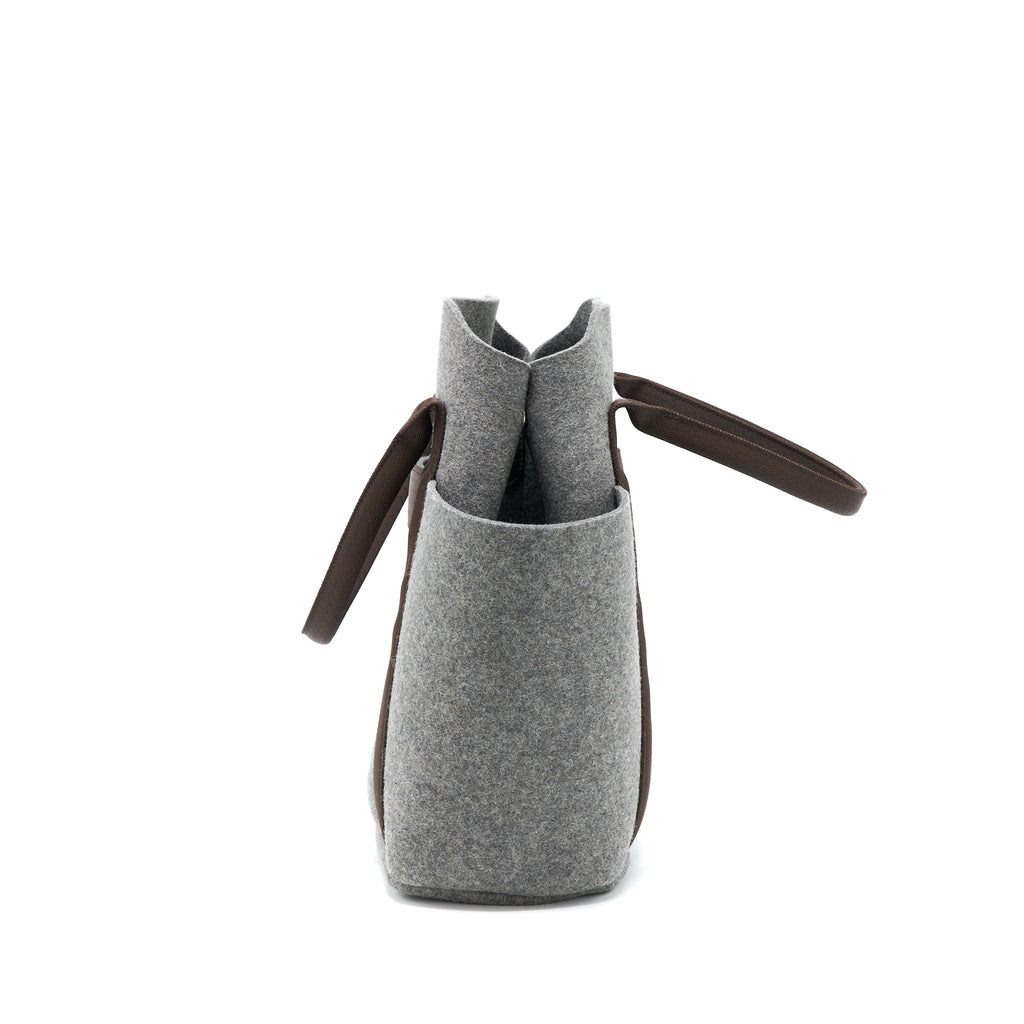 HERMES SAC DE PANSAGE GROOM 2WAY TOTE SHOULDER BAG WOOL/FABRIC GREY SHW