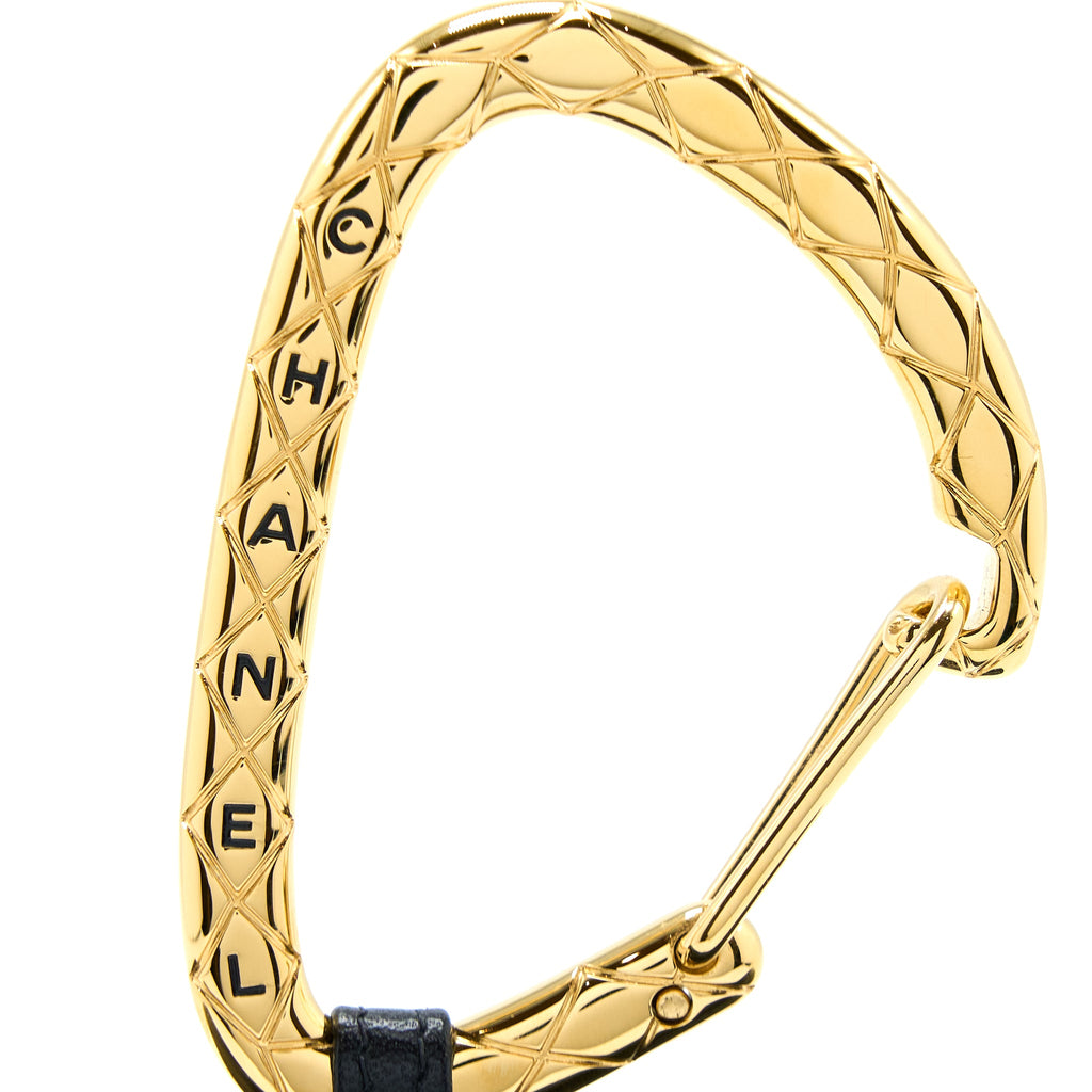 CHANEL JEWEL HOOK CARDHOLDER LAMBSKIN BLACK GHW