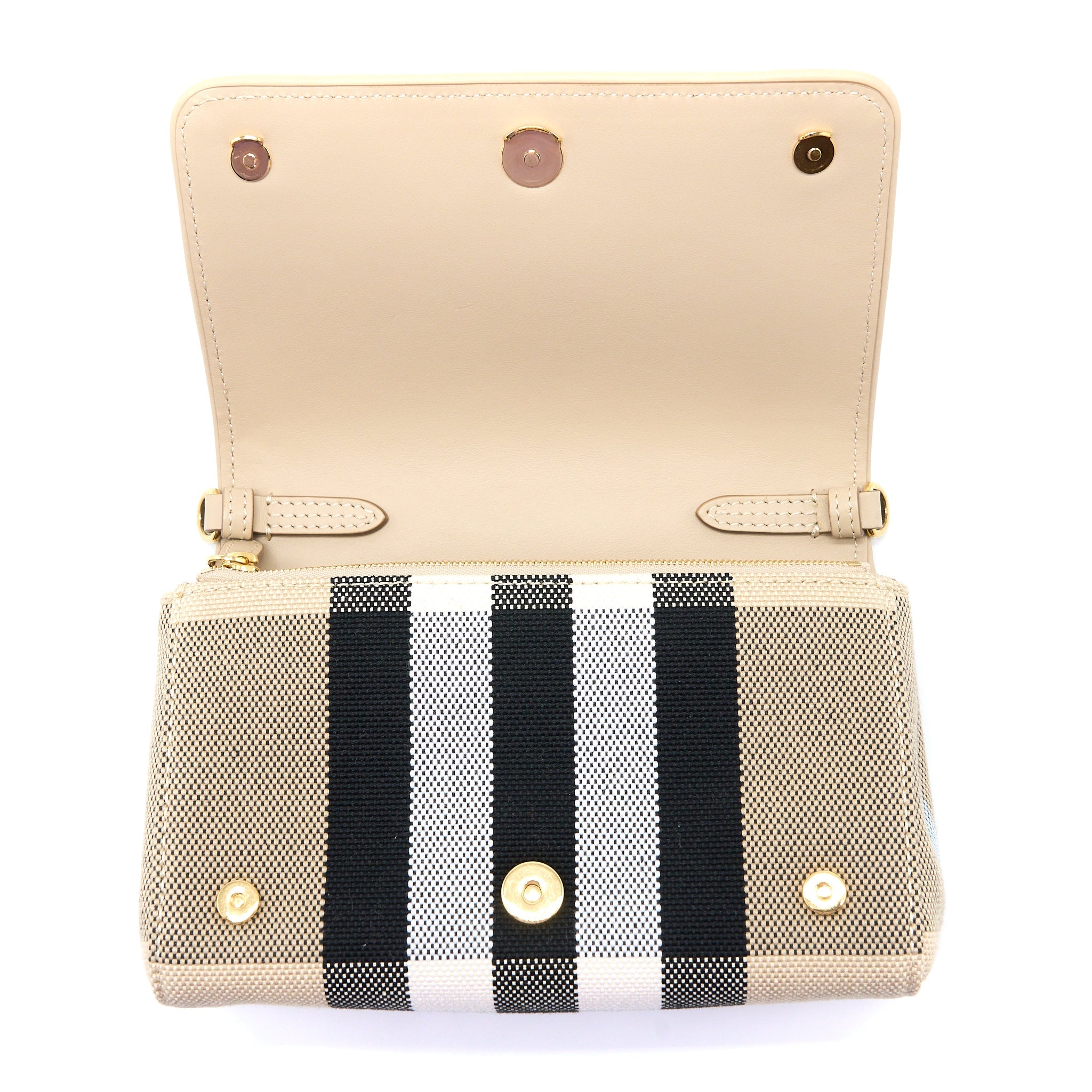 BURBERRY HACKBERRY CROSSBODY BAG CANVAS SOFT FAWN GHW