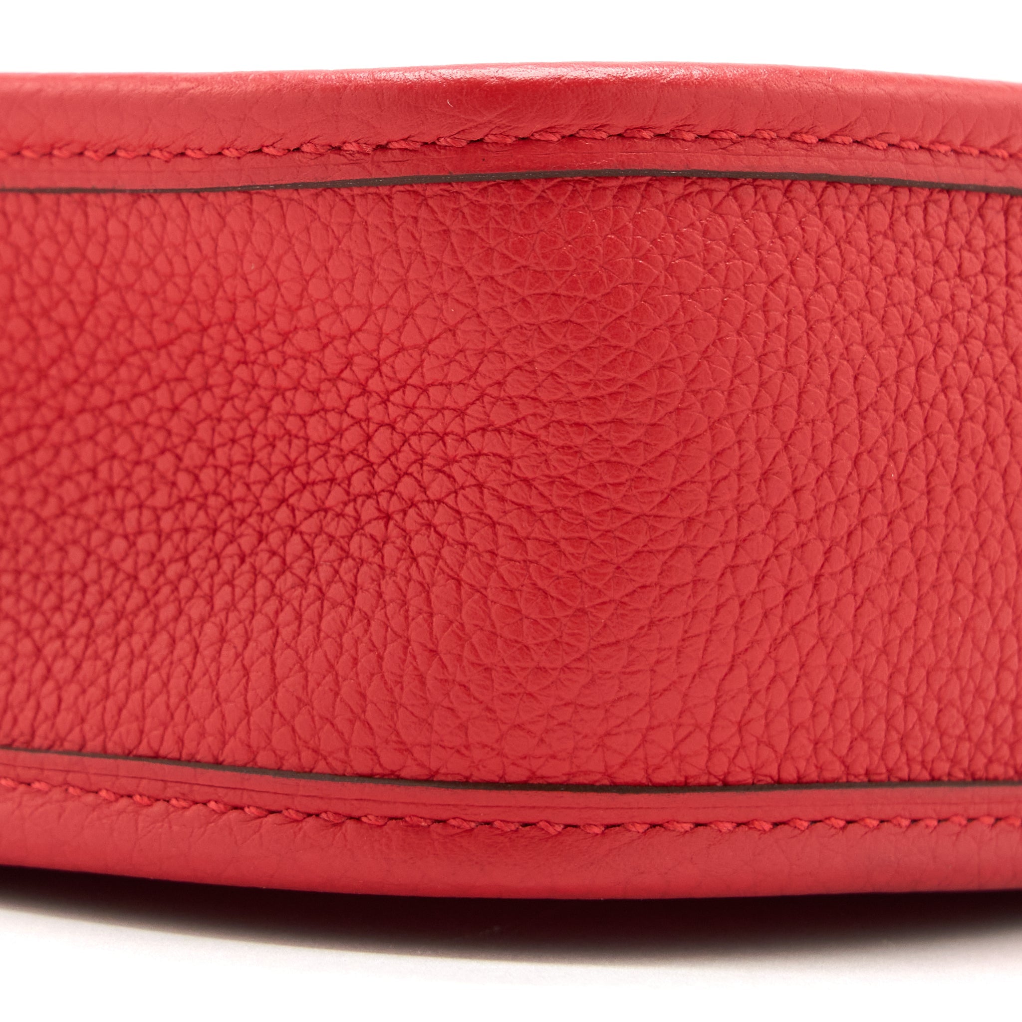 HERMES MINI EVELYNE TAURILLON MAURICE ROUGE COEUR WITH MULTICOLOUR STRAP SHW