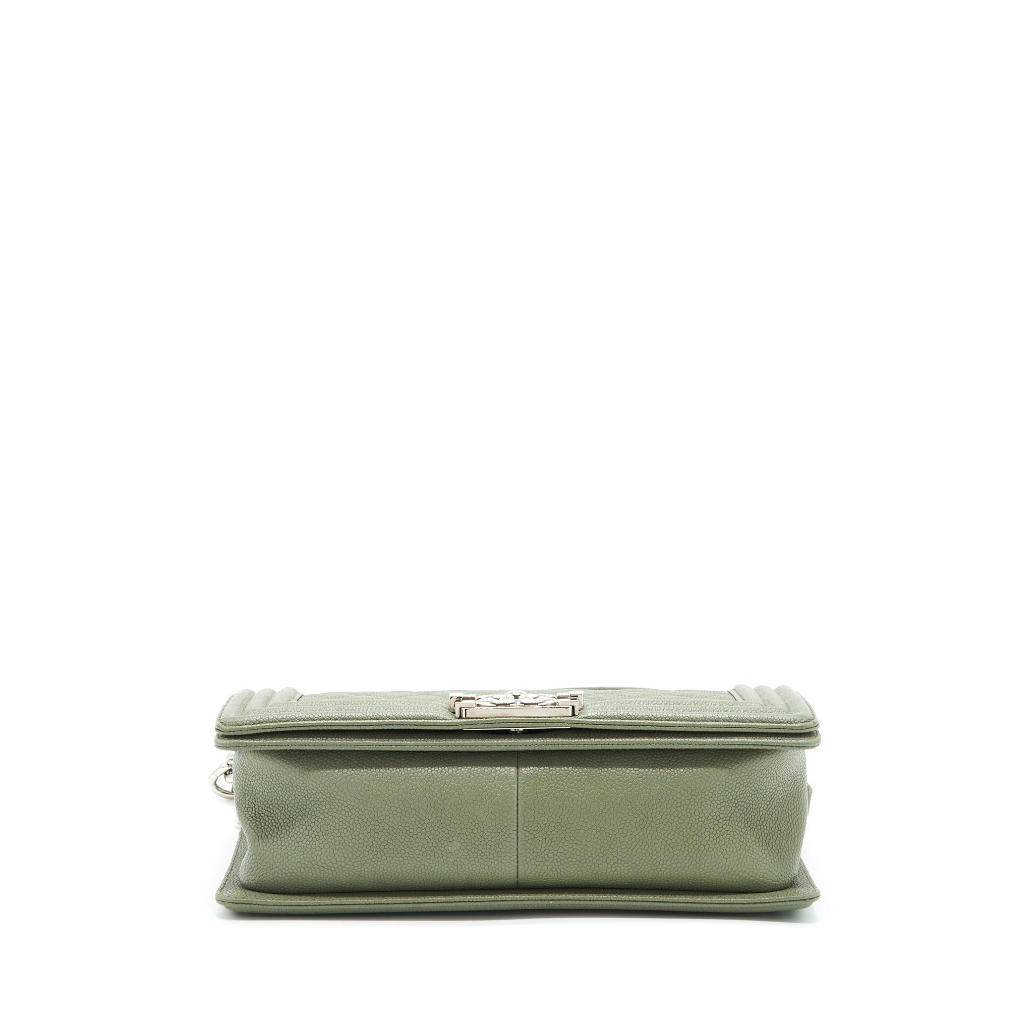 CHANEL MEDIUM BOY BAG CAVIAR LIGHT GREEN LGHW