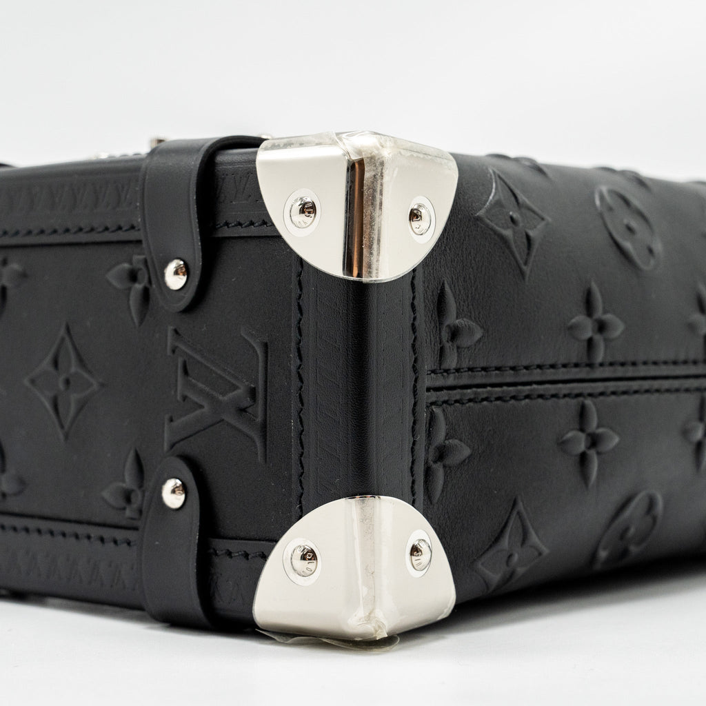 LOUIS VUITTON SIDE TRUNK MONOGRAM DEBOSSED CALFSKIN BLACK SHW