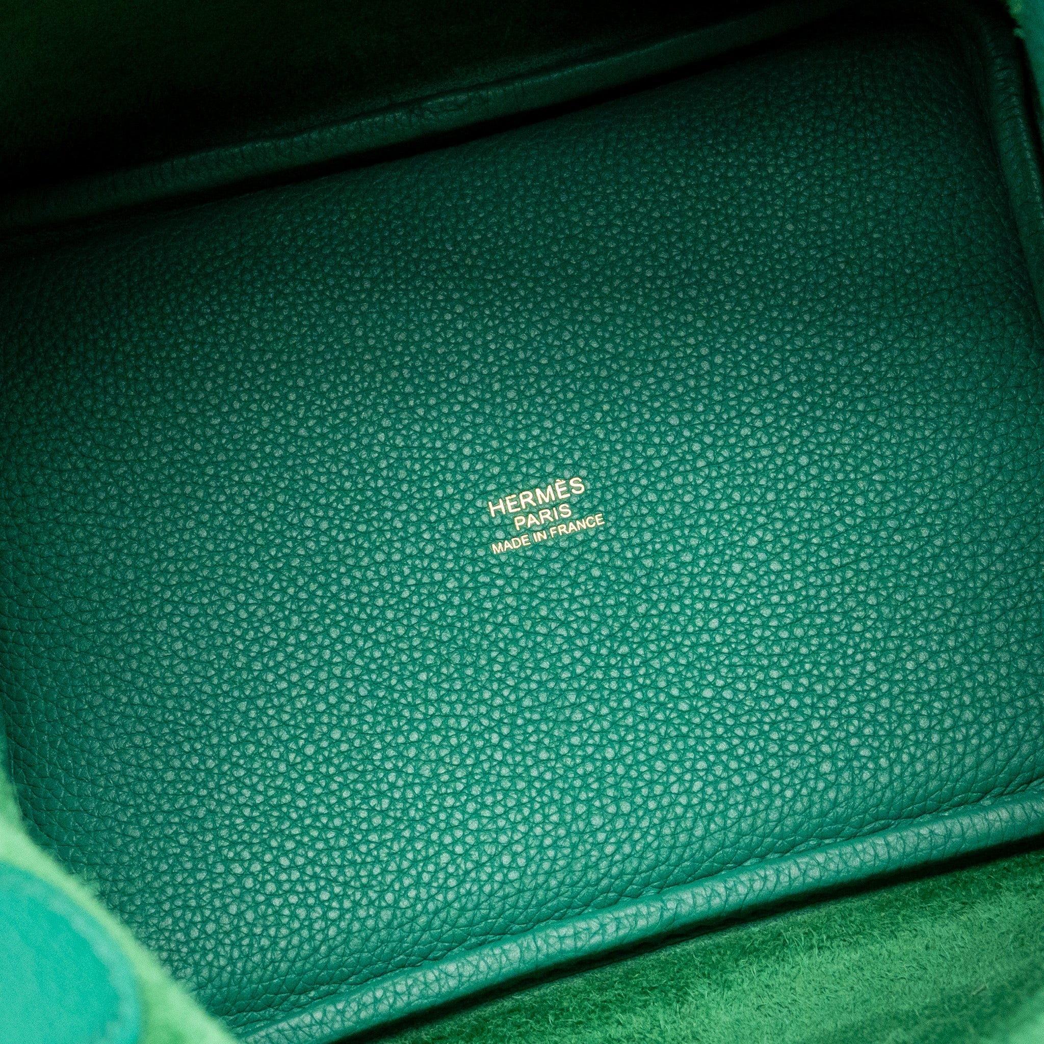 HERMES PICOTIN 18 LOCK BAG TAURILLON MAURICE VERT JADE GHW