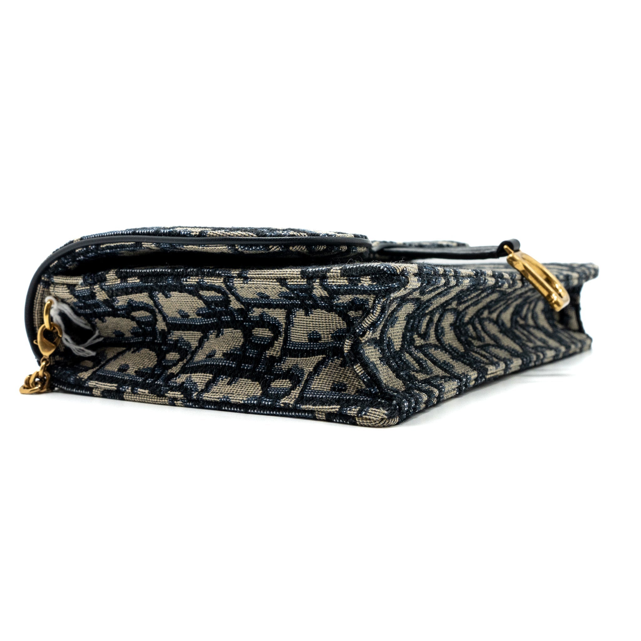 DIOR SADDLE POUCH BLUE DIOR OBLIQUE JACQUARD CANVAS GHW